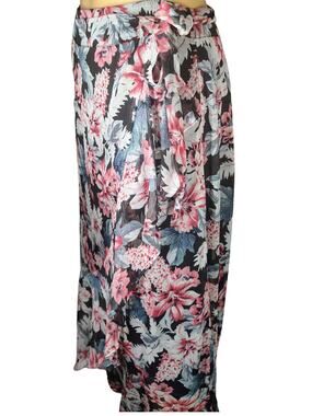 Sheer Wrap Chiffon Midi Skirt Vince Camuto Romantic Lilies Floral Size 2 NWOT